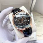 Replica Longines Chronograph Watch Rose Gold Case Black Dial 40MM